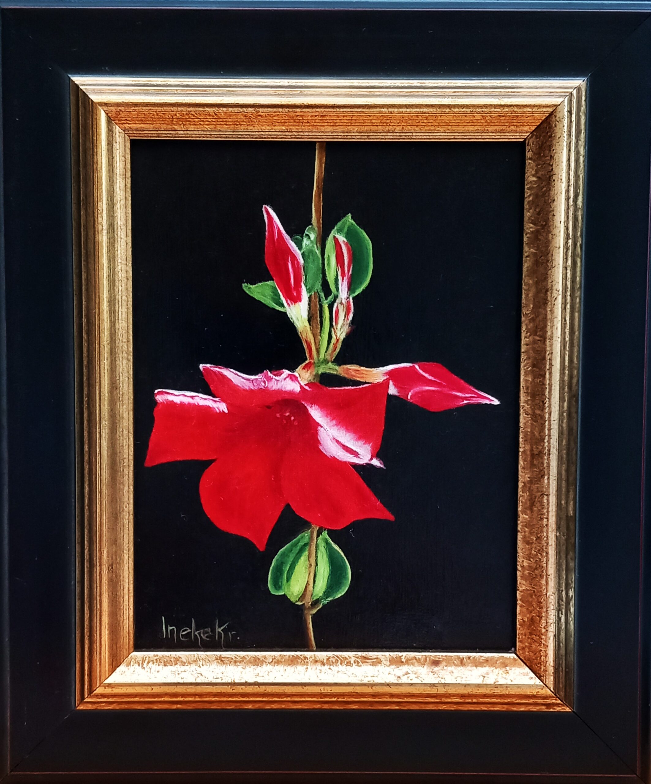Rode-bloem schilderij