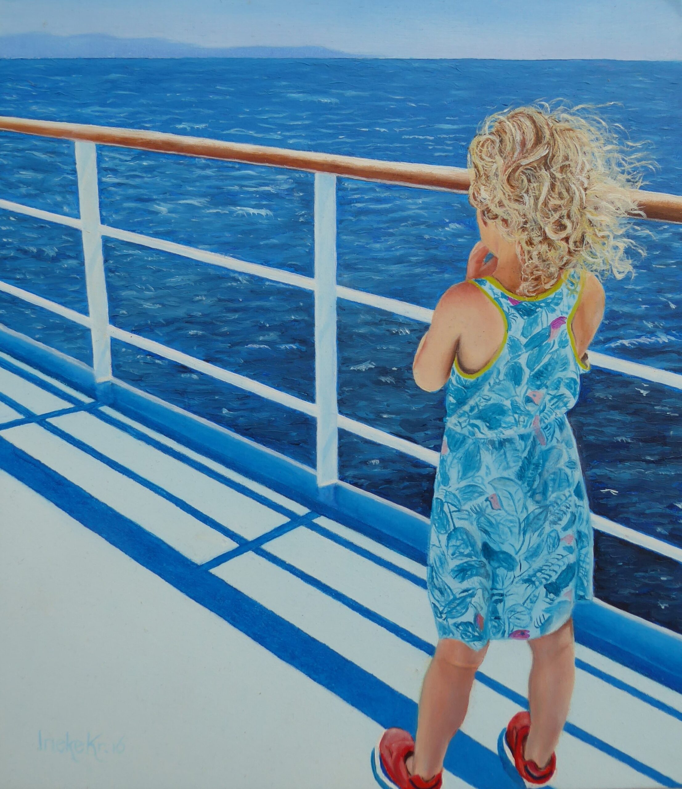 meisje op boot