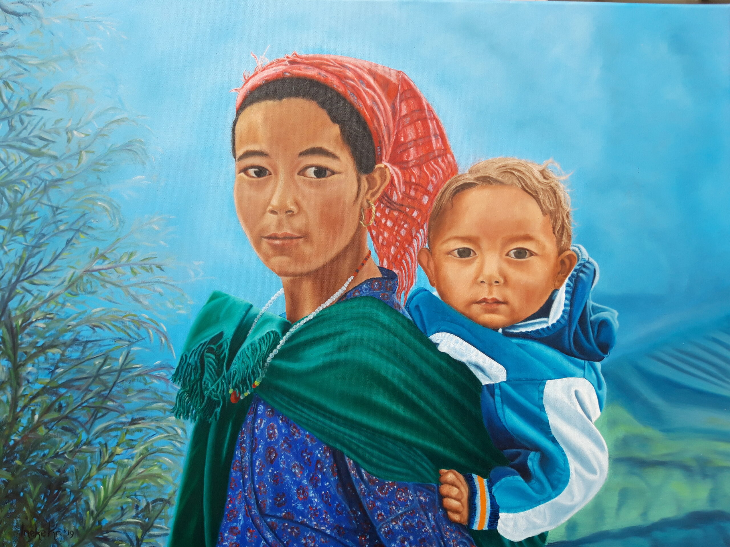 vrouw met baby nepal